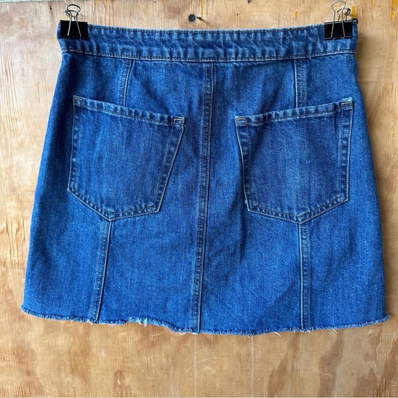 Aeropostale Aero High Rise Rigid Denim Exposed Button Mini Skirt - Picture 2 of 8